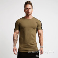 Camisetas informales de entrenamiento muscular de manga corta para hombre